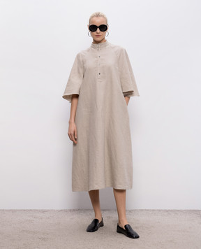 Intoca Beige linen dress 261MITSDR1202