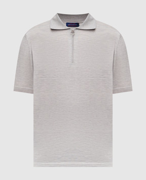 Stefano Ricci Grey melange cashmere polo shirt W505020P32W26101