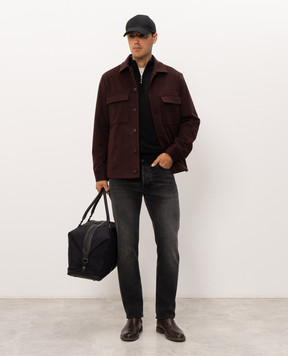 Doriani Cashmere Black wool, silk and cashmere jumper with zipper 1818179
