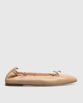 AGL Beige leather ballet flats MEMY MEMYBALLET