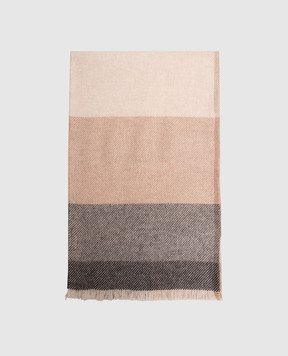 Brunello Cucinelli Beige wool and cashmere scarf MSC666AG