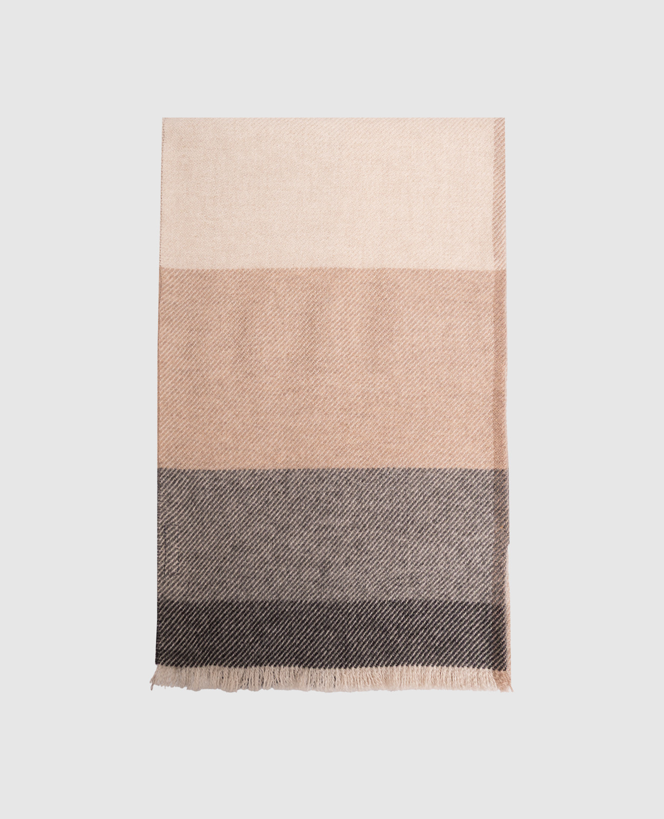 Beige wool and cashmere scarf