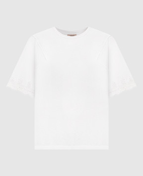 Twinset White T-shirt with lace 261TP2110