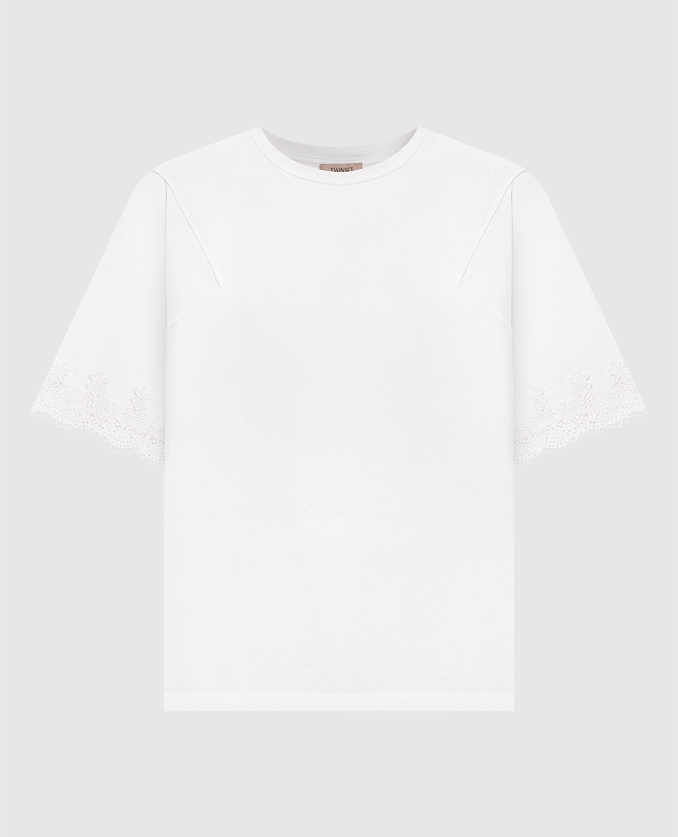 

White T-shirt with lace Twinset