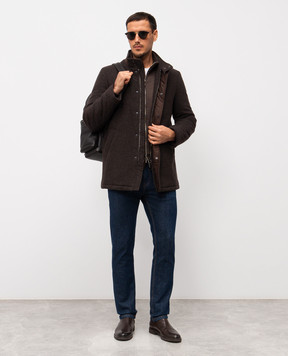 Doriani Cashmere Brown insulated wool jacket A365T125N