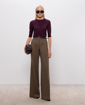 Ermanno Scervino Life Purple wool jumper with short sleeves D494L503APLYY
