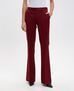 Jacob Lee Red wool flared pants WWP2052A