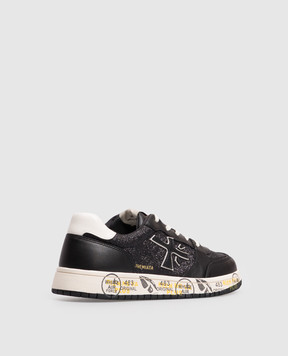 Premiata Children's black combination sneakers with glitter 322894673640