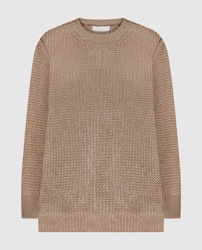Intoca Beige openwork linen sweater 261LILLPO0102