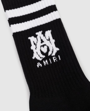 AMIRI Black socks with monogram pattern AMACSK1006