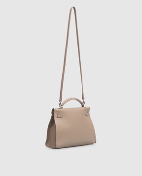 Babe Pay Pls Beige leather satchel bag 06508