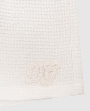 Dolce&Gabbana Children's ivory shorts with DG monogram logo patch L13Q97FU628