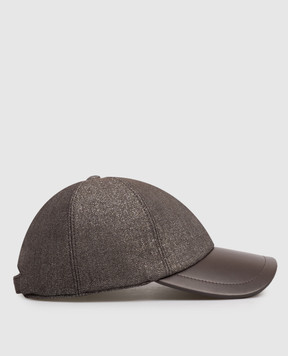 Peserico Brown combination cap with monogram A36218C0RCC778