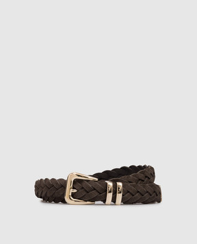 Brunello Cucinelli Brown suede belt MAURP253