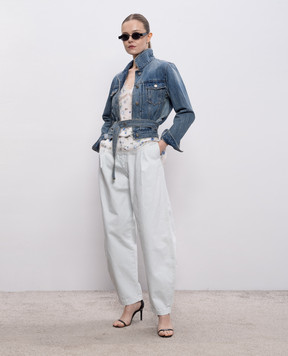 Juun.j Blue denim jacket with vintage effect JW6311W02P