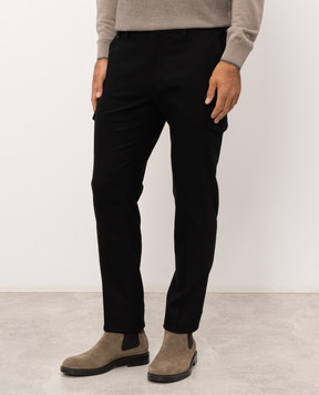 Stefano Ricci Black wool and cashmere cargo pants M1T6300060WCEA1V