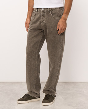 Trussardi Khaki jeans with embroidered logo P404HG04954NMJ390D80