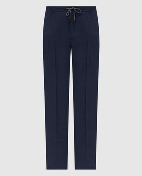 Slowear Blue wool, silk and linen pants 1T007790490