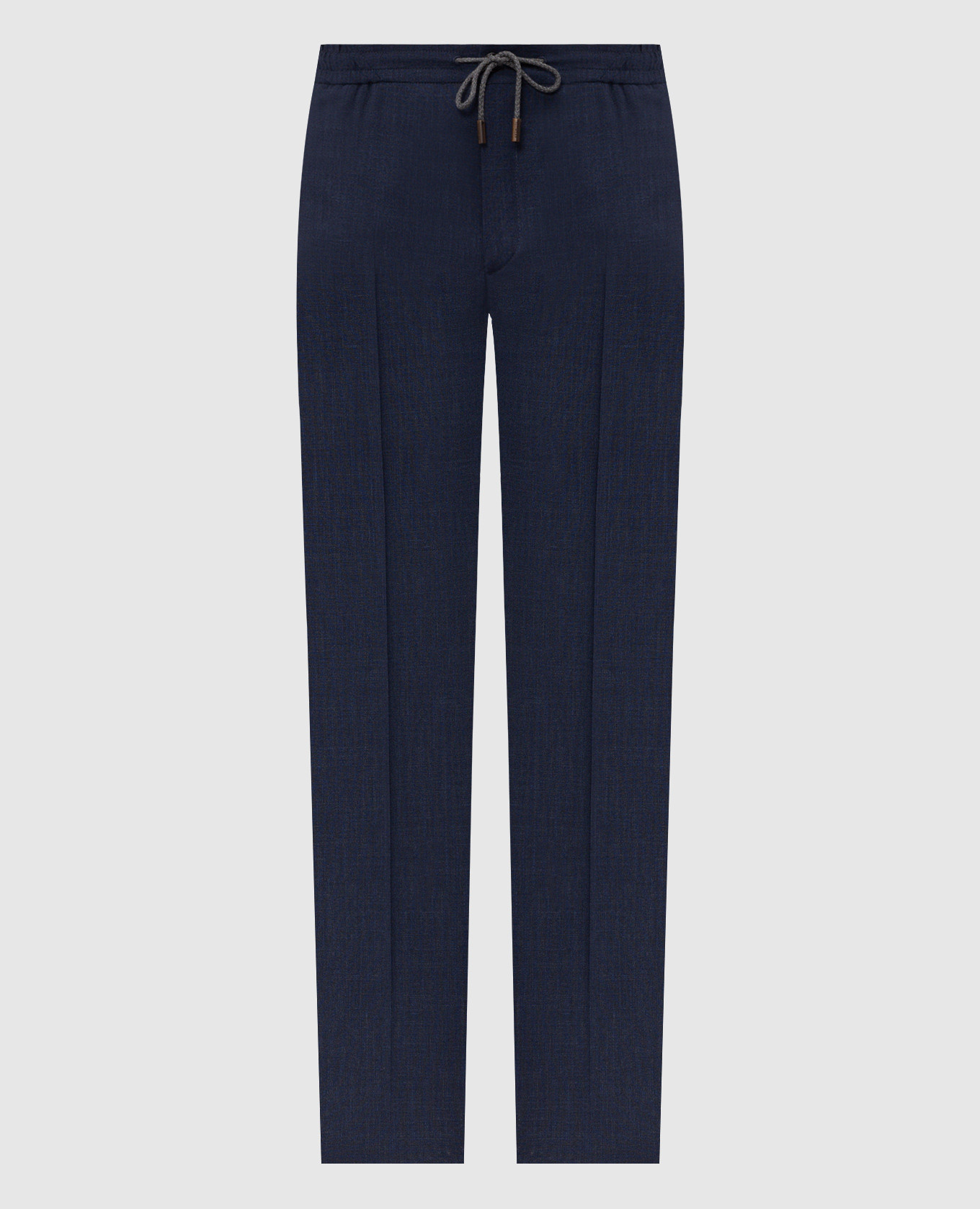 Blue wool, silk and linen pants