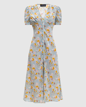Jacob Lee Blue silk dress with floral print WSD0066SS26BCF