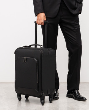 Stefano Ricci Black leather suitcase with logo ND240G9I1UVH