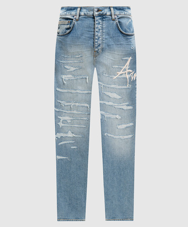 Blue jeans with holes