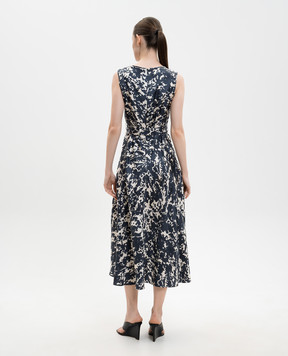 Max Mara MARTINA blue printed silk dress SMMMARTINA