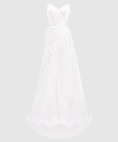 Gisselle ivory dress with a harvester effect