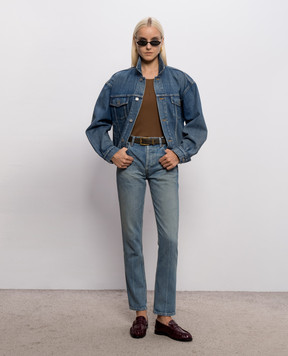 Saint Laurent Blue denim jacket with logo patch 874269Y18HA