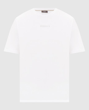 Peserico White T-shirt with contrast logo print R55557J0Q300089