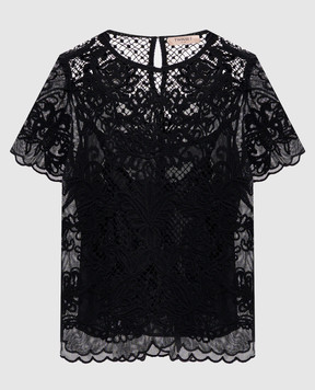 Twinset Black top with embroidery 261TP2581