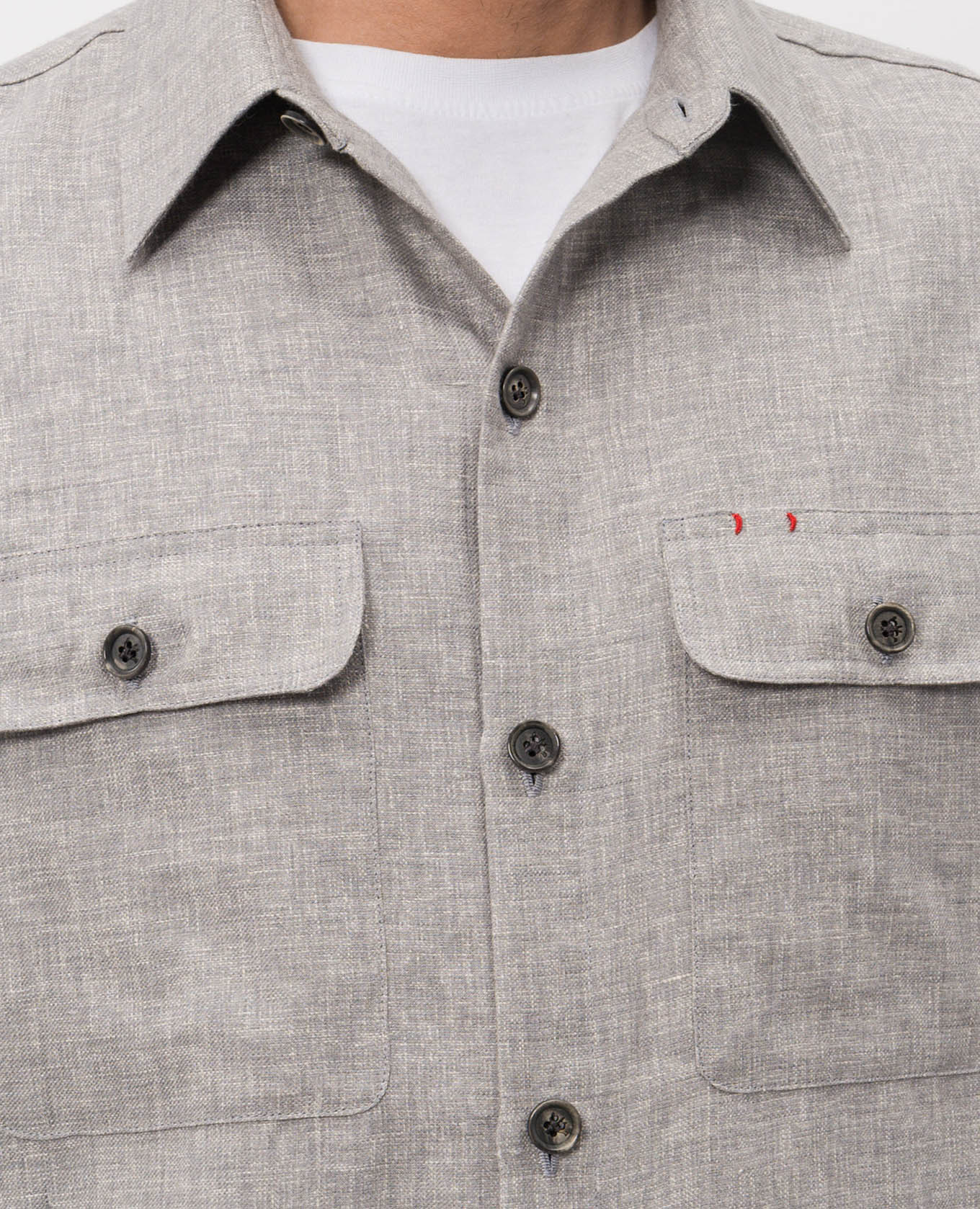 Gray linen and wool shirt ISAIA 5