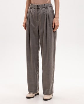Brunello Cucinelli Gray wool pants with lurex MP189P9253