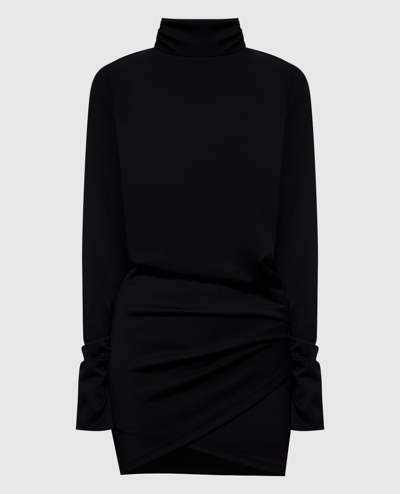 Black mini dress with drapery