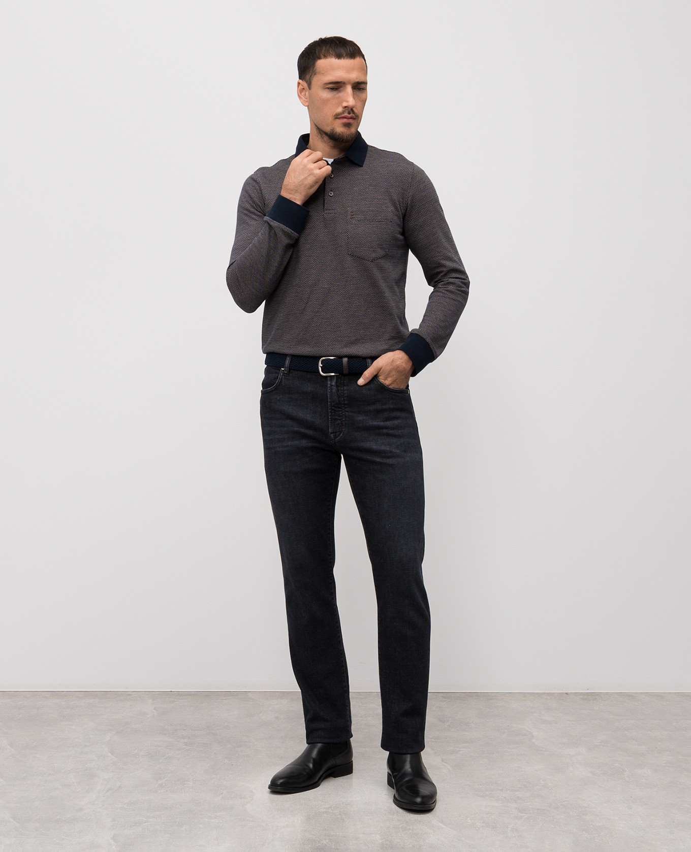 Blue polo shirt with pattern Florentino 2