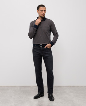 Florentino Blue polo shirt with pattern 225770520650