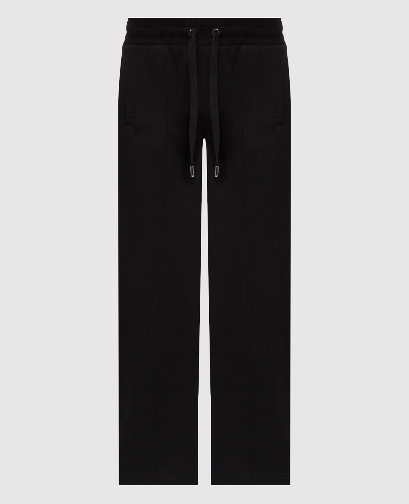 Black sweatpants with logo patch