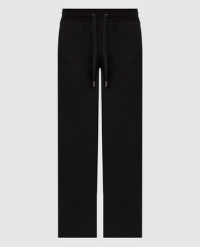 Dolce&Gabbana Black sweatpants with logo patch GP0M5TG7Q2O
