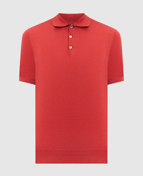 Brunello Cucinelli Red cotton polo shirt M29800125