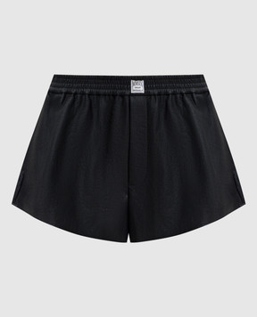 Maison Margiela MM6 Black shorts with logo patch S52MU0134M35740