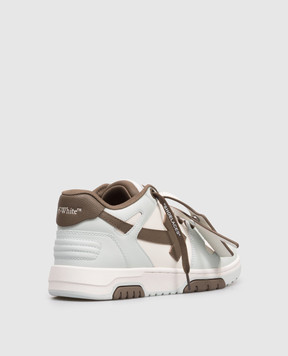 Off-White Out Of Office blue leather sneakers with contrast logo OWIA259S26LEA003