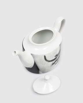 Fornasetti White porcelain teapot Tema e Variazioni P22X445
