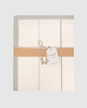 Fazzini OUTFIT white striped cotton tablecloth OUTTOVA150X1500