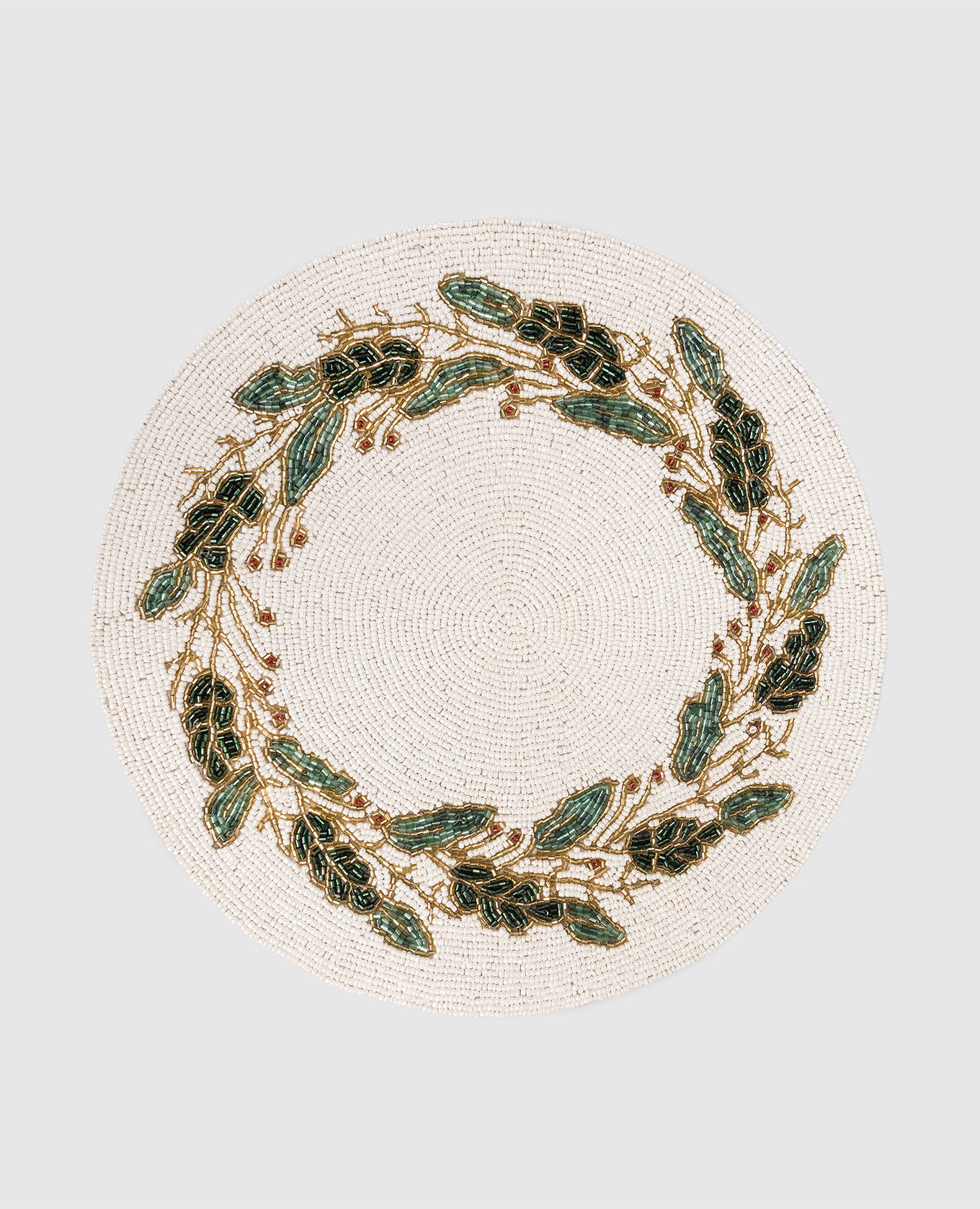 

Decorative beaded table mat EDG, White