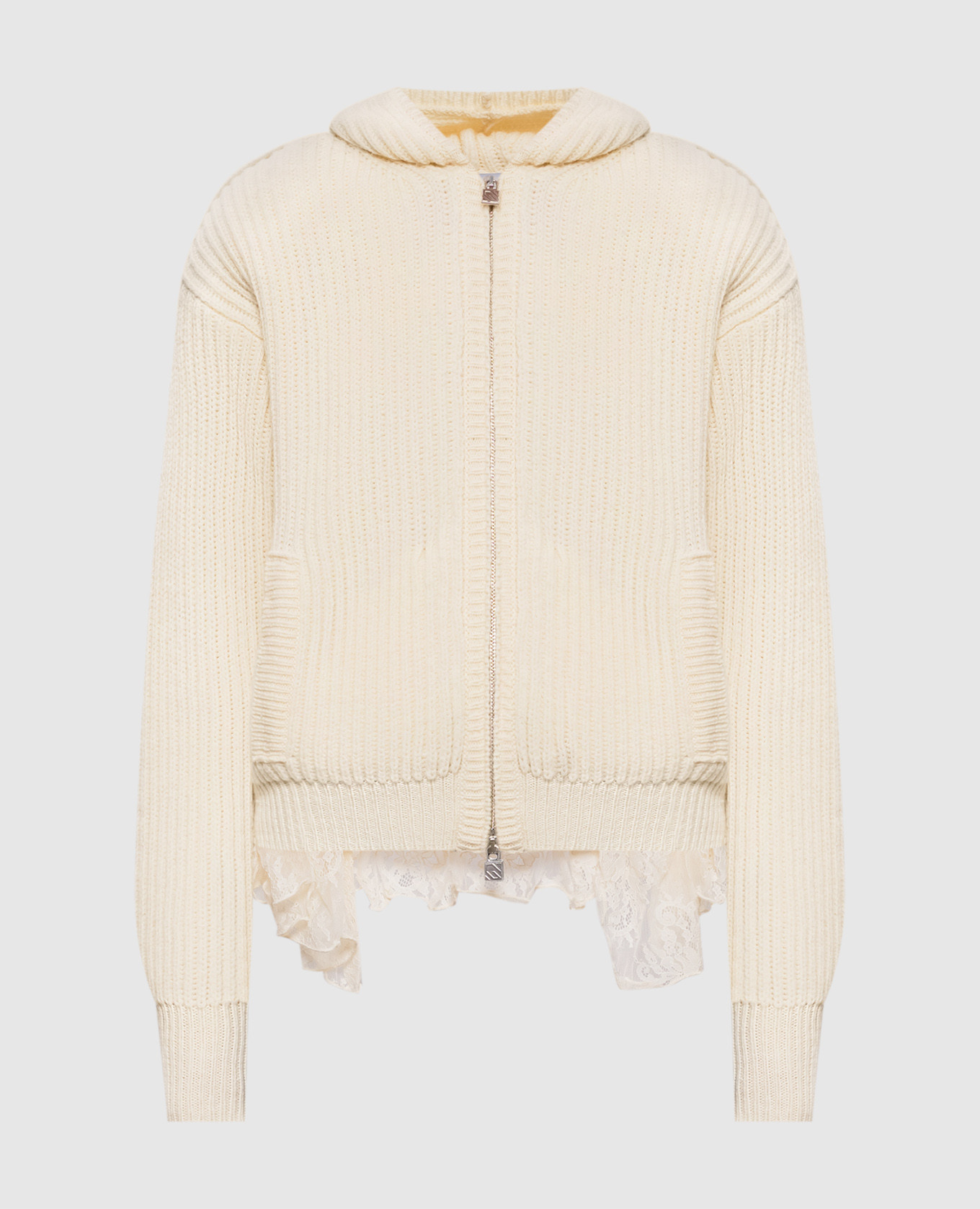 Ivory wool cardigan Giuseppe Di Morabito Milano