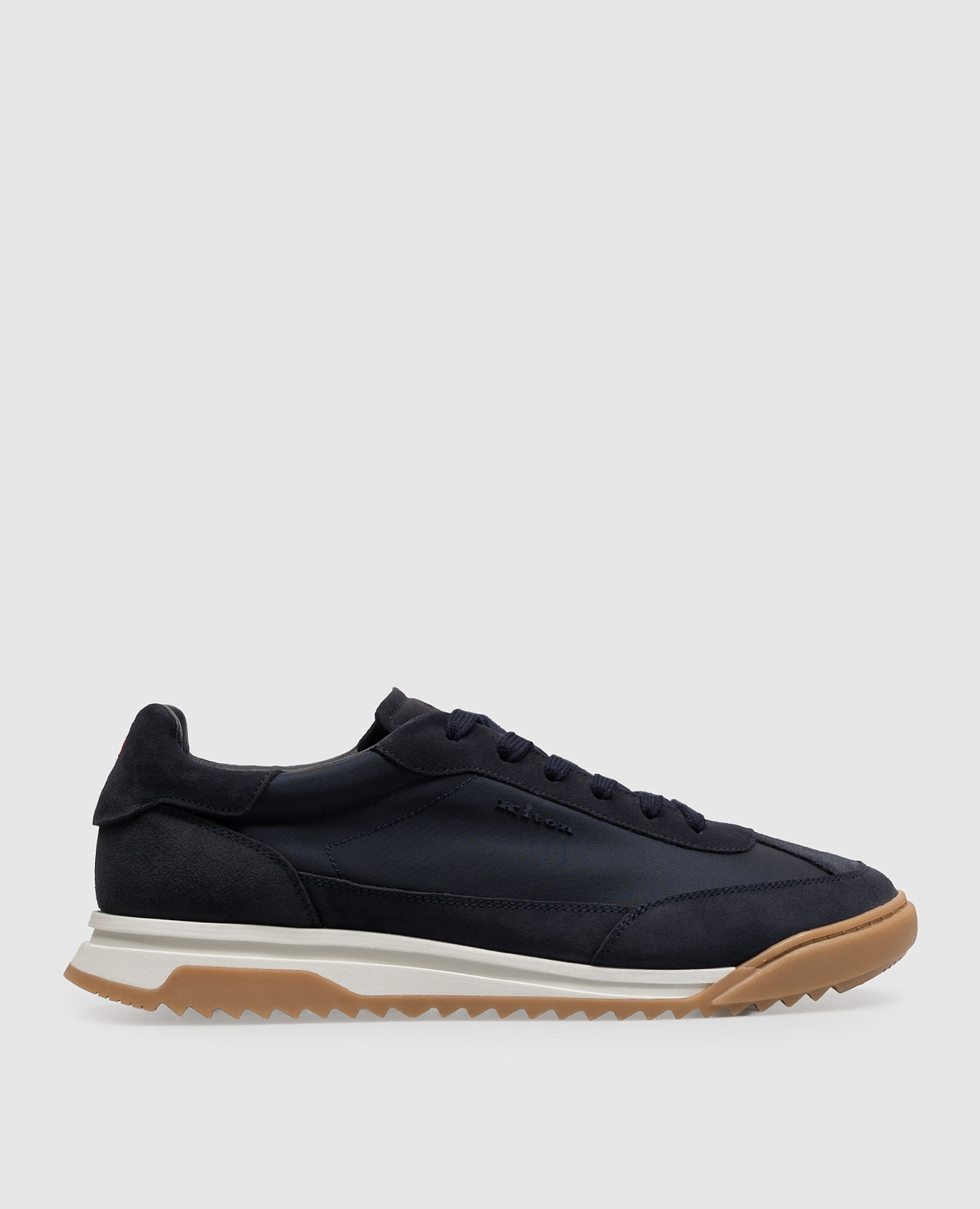 Blue logo-embossed combination sneakers