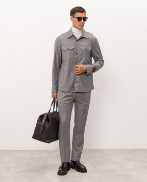 Cashmere&Whiskey Gray wool and cashmere pants 02556R0776