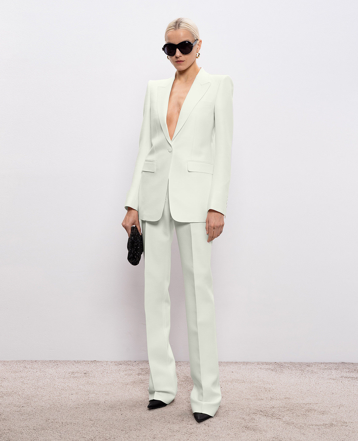 

Ivory wool and silk trousers Tom Ford, Beige