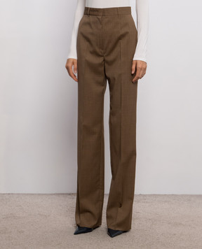 Max Mara CAMBUSA brown striped wool trousers MSTCAMBUSA