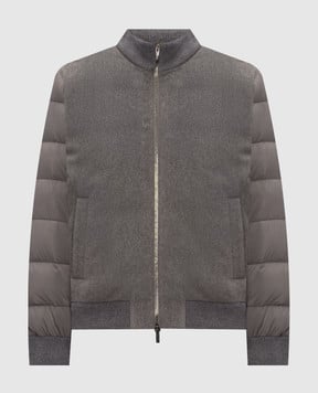 Peserico Grey down jacket with logo patch R52310B6717